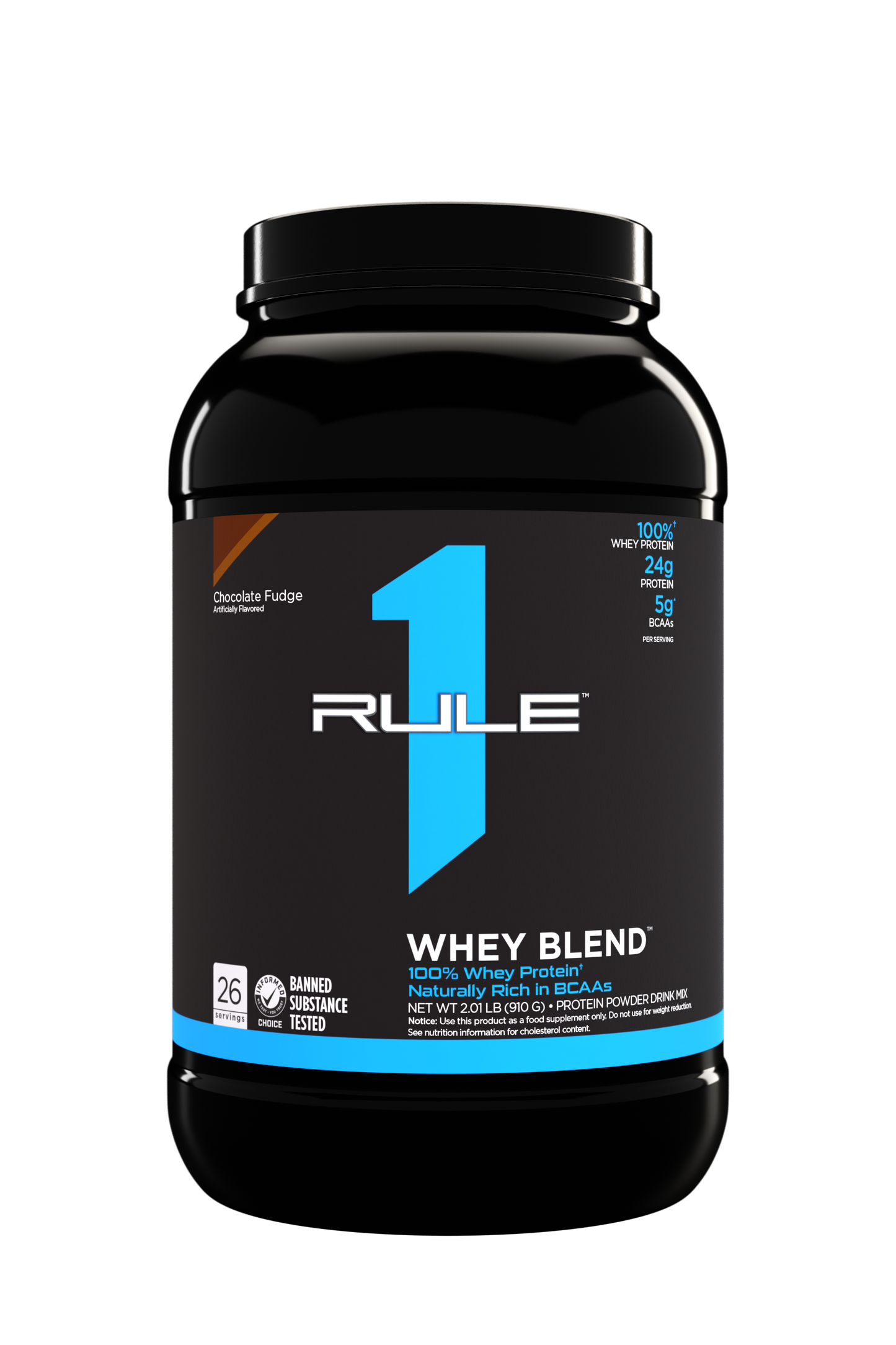 Rule 1 Whey Blend Chocolate Fudge 910g